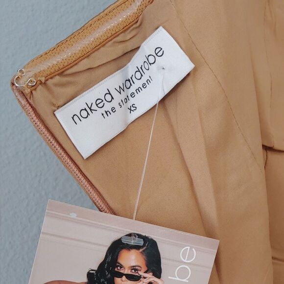Naked Wardrobe The Statement Gold Bustier Strapless Fitted Mini Dress NW… - Picture 9 of 12